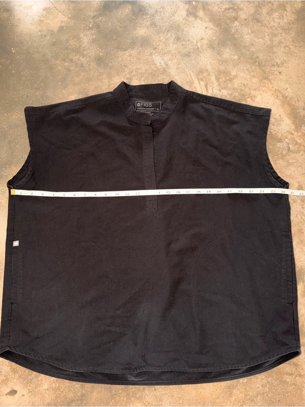 FIGS Black Mandarin Collar Scrub Top Women’s XL Medical Tunic - Picture 5 of 6